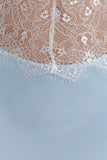 Pilar Strapless Satin And Lace Maxi Dress Cornflower Blue