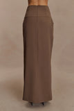 Cassie Column Maxi Skirt Cacao Brown