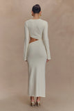 Azariah Long Sleeve Knit Midi Dress Ivory
