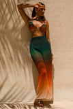 Farretti Ombre Print Chiffon Wide Leg Trousers