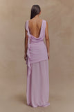 Daria Draped Chiffon Maxi Dress Light Lilac