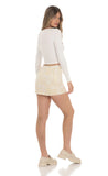 Gold Shimmer Ribbon Skirt in Cream