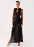 Kore Sequin Maxi Dress Black