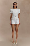 Anne Satin Mini Short White