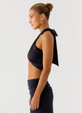 Coletta Wrap Top Black