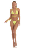 Sequin Wrap Bikini Set in Yellow