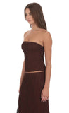 Textured Tube Top in Brown