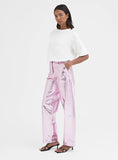 Pink Metallic Faux Leather Trouser