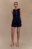 Abel Denim Button Up Top Indigo Blue