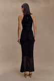 Matilda Ruched Mesh Maxi Skirt Black