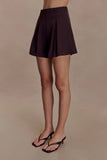 Simone Pleated Suiting Short Dark Chocolate