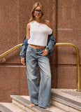 Waylon Low Rise Denim Jeans Mid Wash Blue