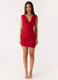 Sommers Lace Mini Dress Red