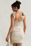 Valentine Ivory Ruffled Corset Top With Tie Straps