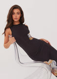 Side Effects Mesh Maxi Dress Black Orchid