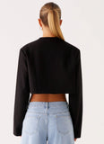 Giana Cropped Blazer Black