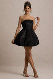 Clarabell Black Sequin Bandeau Structured Mini Dress