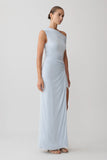 Alyn Off Shoulder Draped Maxi Dress Pale Blue