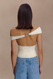 Carley Off Shoulder Knit Top Ivory