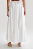 Clarence Linen A Line Maxi Skirt White