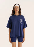 Navy Tennis Club Back Print T Shirt
