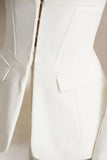 Unbeaten White Fitted Corset Blazer Jacket