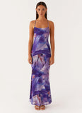 Livia Maxi Dress Purple White Lilly