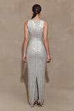 Magnolia Sleeveless Diamante Maxi Dress Silver