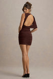 Stephanie Brown Mini Dress With One Sleeve Cape