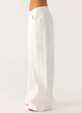Johnny Low Rise Wide Leg Denim Jeans White