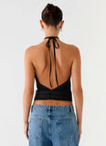 Mason Halter Neck Top Black
