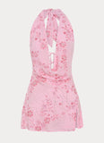 Cinzia Beaded Mini Dress Pink