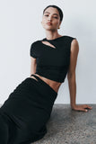 Haven Slinky Twist Midi Skirt Black