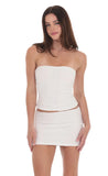Strapless Ruffle Two Piece Set in White