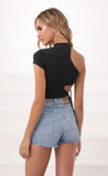 Tied Down Crop Top In Black