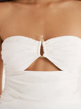 White Cut Out Gold Hardware Bandeau Top