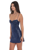 Foil Embellished Dress in Navy