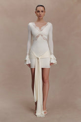 Electra Slinky Lace Mini Dress Ivory
