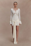 Electra Slinky Lace Mini Dress Ivory
