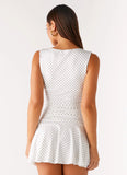 Kelda Mini Dress White Polka Dot