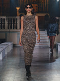 Leopard Print Mesh Maxi Dress Derry