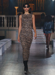 Leopard Print Mesh Maxi Dress Derry