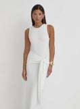 Cream Tie Front Maxi Dress