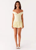 Endless Romance Off Shoulder Mini Dress Yellow