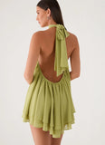 Lyrah Halter Mini Dress Lime
