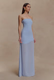 Mason Crepe And Chiffon Maxi Dress Powder Blue