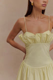 Janis Cotton Frill Maxi Dress Lemon