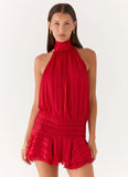 Willow Chiffon Mini Dress Red