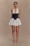 Merlyn Denim Cotton Mini Dress Indigo Blue