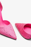 Catcher Pink Diamante Pointed Court Heels